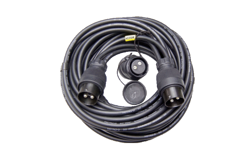 2-pin connection cable NATO with 2 plugs, rubberised