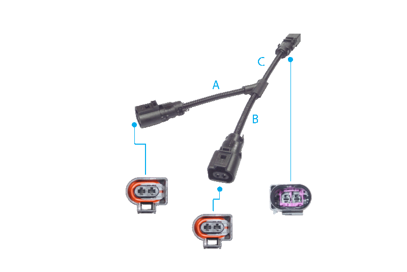 2-pin Y extension cable FEP 2.8