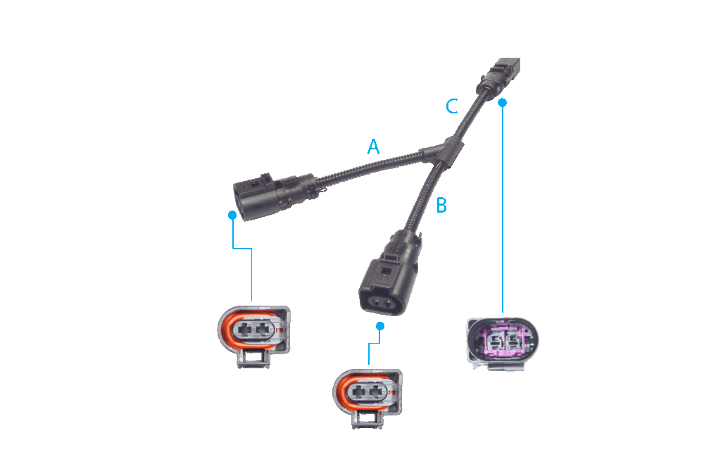 2-pin Y extension cable FEP 2.8
