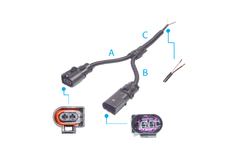 2-pin Extension Cable FEP 2.8 with Branch