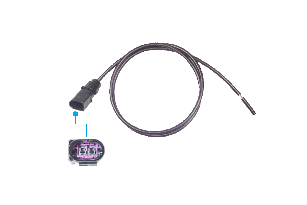 2-pin connecting cable FEP 2.8 with pin housing