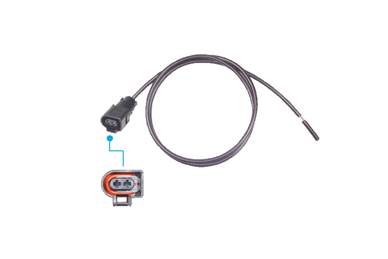 2-pin connecting cable FEP 2.8 with socket housing