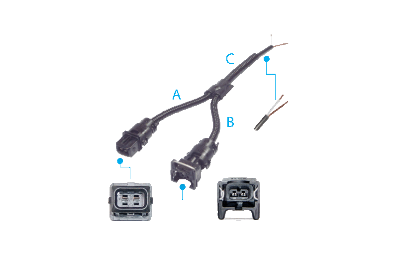 2-pin extension cable JPT with branch