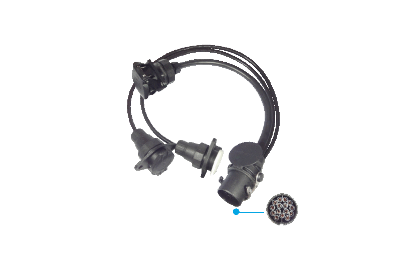 15-pin extension cable ISO 12098 with branch to type N/S sockets