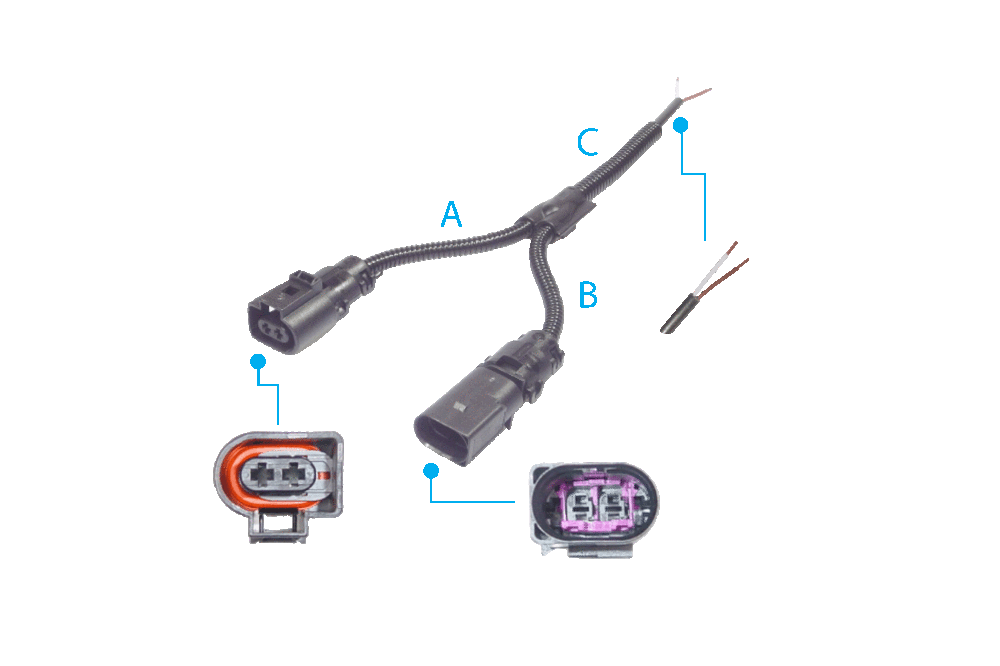 2-pin Extension Cable FEP 2.8 with Branch