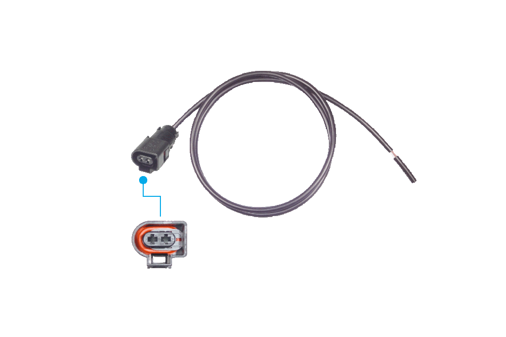 2-pin connecting cable FEP 2.8 with socket housing